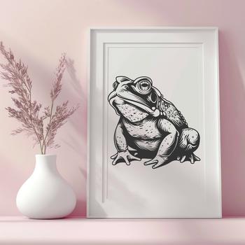 A detailed illustration of a toad's full body, suitable for vector art design.