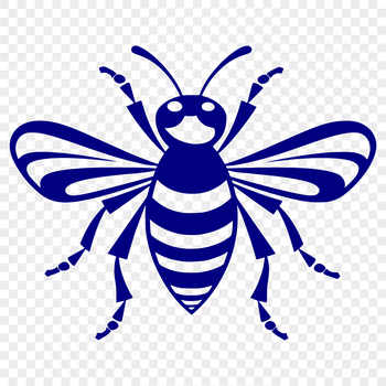 An illustration of a bee in full body view, suitable for gardening and decorative purposes.