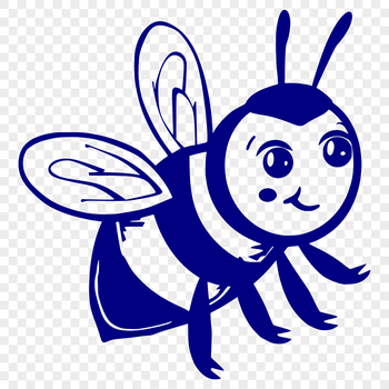 A detailed illustration of a flying bee with full body, suitable for vector graphics and digital design.