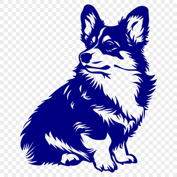 A close-up illustration of a sitting Welsh Corgi dog, suitable for use in vector graphics.