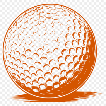 A stylized illustration of a golf ball, suitable for cutting machines or stencil crafting.