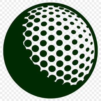 A high-quality illustration of a golf ball with subtle texture and detail, suitable for vector graphics.