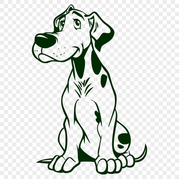 A large, muscular dog breed sitting on its hind legs, fully depicted in vector format.