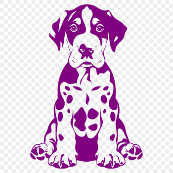 Vector art depiction of a Great Dane in a seated position.