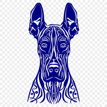 A large breed dog with an ornate head and distinctive features, suitable as vector art for various designs.