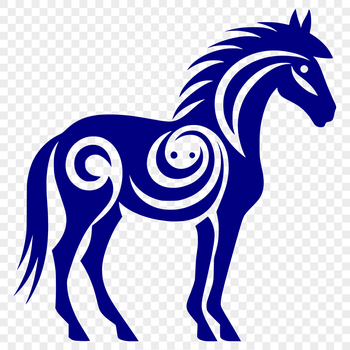 A graphic representation of a horse in high-resolution SVG design.