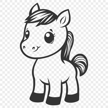 A detailed illustration of a horse's full body in a vector format, suitable for various design applications.