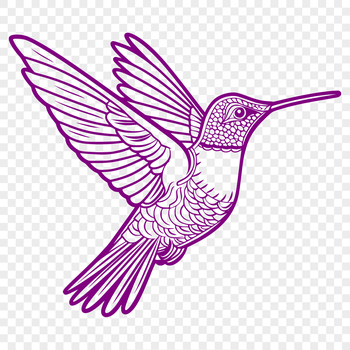 A colorful illustration of a hummingbird in mid-flight, showcasing its vibrant plumage.