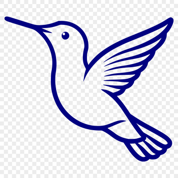 An SVG graphic featuring a realistic depiction of a hummingbird in flight, ideal for digital use.