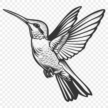 A colorful illustration of a hummingbird in full flight, showcasing its detailed plumage.