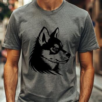 Illustration of a Siberian Husky dog's head, suitable for vector design or clip art.