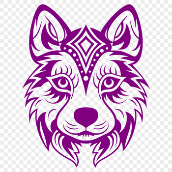 A stylized illustration of a husky dog's head, suitable for use in digital designs.
