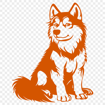 A vector design of a Husky in a seated position, suitable for various digital applications.