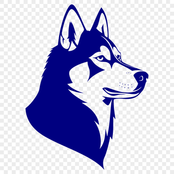 A digital illustration of a Siberian Husky's head.