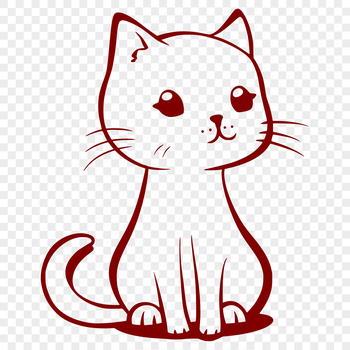 A sitting cat with fluffy fur, showcasing a cute and adorable feline in a full-body pose.