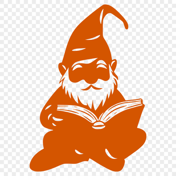 A mythical creature with the body of a dwarf, sitting on a surface reading a book.
