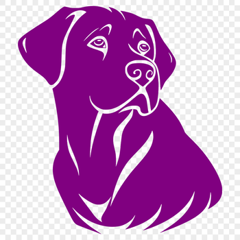 A vector graphic representation of a Labrador dog's head, ideal for use in crafting, design projects, and digital artwork.