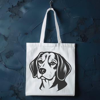 A detailed illustration of a Beagle's head, suitable for printing or cutting with a Cricut machine.