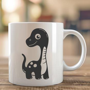 Illustrative vector design of a baby dino in profile view.