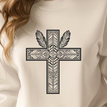 Ornate cross design, ideal for vector art projects.