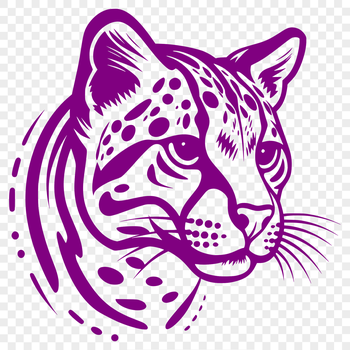 A realistic illustration of a wild ocelot's head in vector format.