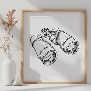 Pair of high-quality binoculars suitable for outdoor activities such as camping.