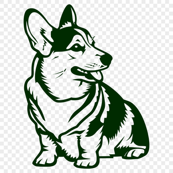An SVG vector design featuring a Corgi in a sitting position.