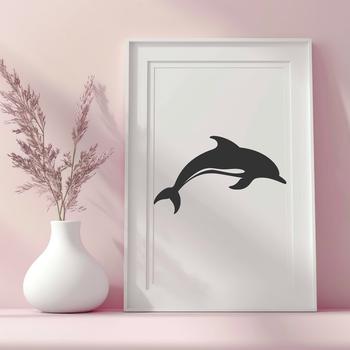 A detailed illustration of a full-body dolphin, suitable for vector art and design projects.