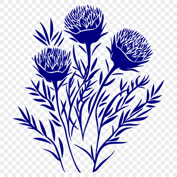 A single wild flower with petals and center in simple, detailed design suitable for cutting out or laser engraving.