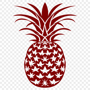 A stylized illustration of a pineapple, suitable for vector graphics and digital design.