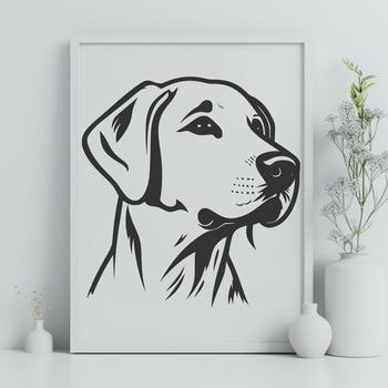 An illustration of a Labrador Retriever's head, suitable for vector design and digital cutting.