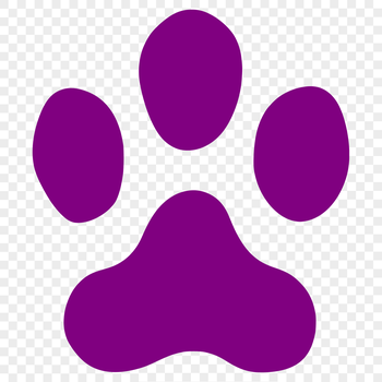 Vector illustration of an animal paw print with detailed texture and pattern.