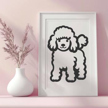 Free Standing Poodle Printable Image