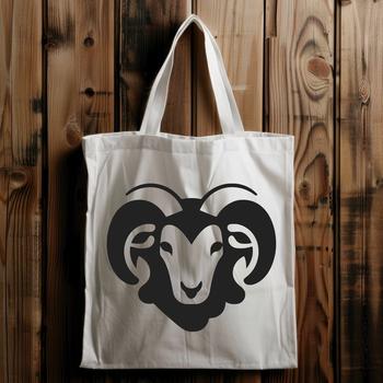 A simple illustration of a sheep's head with a clear outline and flat colors.