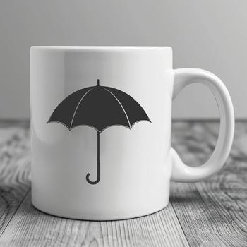 A stylized illustration of a colorful umbrella, designed with vector graphics for easy editing and customization.