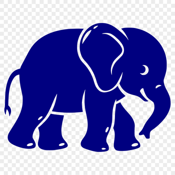 A full-body standing elephant in a neutral pose.