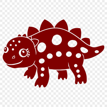 A prehistoric baby dinosaur standing on all fours, illustrated in a simplified vector style.