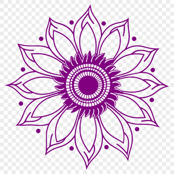 A vector illustration of a single sunflower with large yellow petals and a dark center, suitable for graphic design.