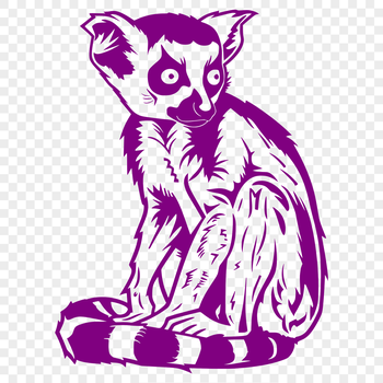 A high-quality illustration of a full-body lemur, suitable for various digital design applications.