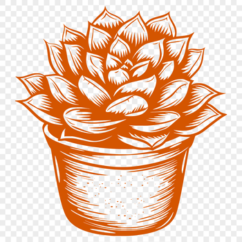 A stylized depiction of a desert-dwelling succulent, ideal for use in floral design templates and commercial print projects.