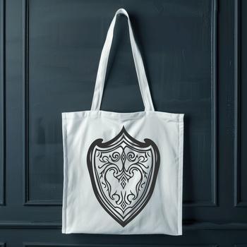 A detailed, ornate shield design suitable for vector art projects.