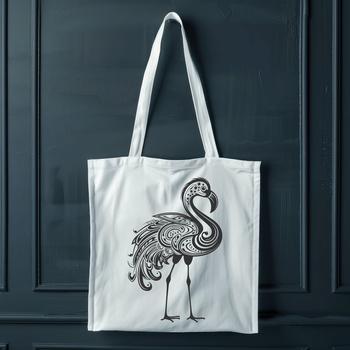 A colorful, stylized illustration of a flamingo in full body pose.