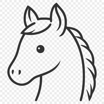 A detailed illustration of a horse in vector format, suitable for digital cutting machines like Cricut or laser cutters.