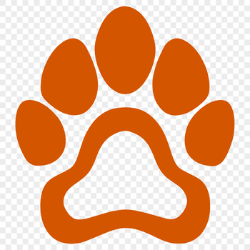Illustrative paw print graphic, vector design suitable for digital cutting machines or laser engraving.