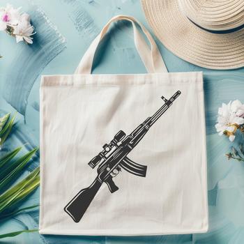 Vector illustration of a rifle, ideal for graphic design and crafting projects.
