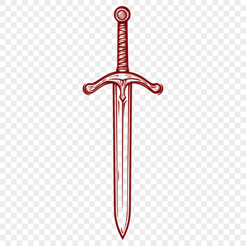 A stylized illustration of a medieval-style longsword, suitable for use in graphic design and cutting machine applications.