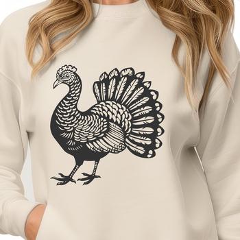 Vector graphic design of a farm-raised Christmas turkey.