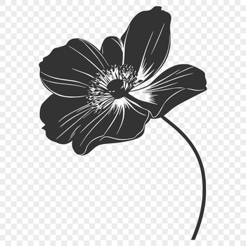 A stylized illustration of a wild flower, suitable for graphic design and cutting machine projects.