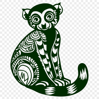 A high-resolution vector illustration of a lemur in full body pose.