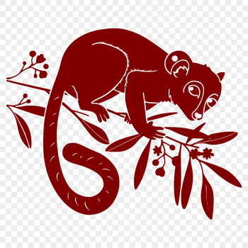A high-quality vector image of a lemur's full body in detailed illustration.